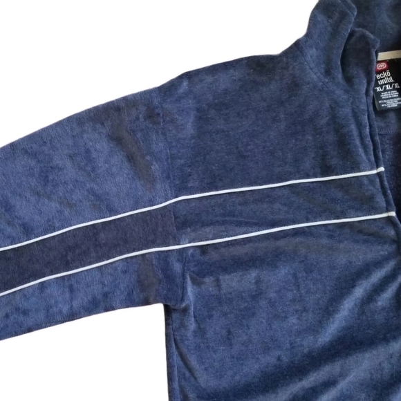 Ecko UnItd Mens Full Zip Long Sleeve Velour Track Jacket Size XL Blue Spell-out. - Picture 4 of 9